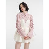 ピンク | スリットリボンスリーブシャツ | jouetie