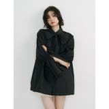 ブラック | リボンタイチュニックシャツ | jouetie