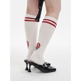 オフホワイト | 【LONSDALE×jouetie】ローズジャガードラインハイソックス | jouetie