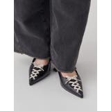 ブラック | レースアップポインテットパンプス | jouetie