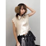 アイボリー | ハーフジップダメージニット | jouetie