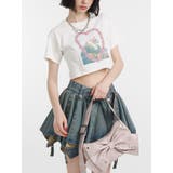 オフホワイト | フラワーフォトフィットTシャツ | jouetie