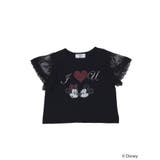 ブラック | 【Mickey&Minnie】ILOVEレースリメイクトップス | jouetie