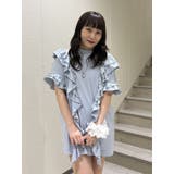 ブルー | フリルドッキングルーズTシャツ | jouetie