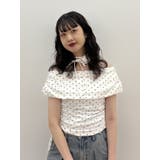オフホワイト | コサージュオフショルトップス | jouetie