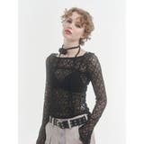ブラック | レースギャザートップス | jouetie