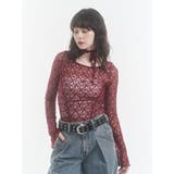 ボルドー | レースギャザートップス | jouetie