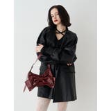 フェイクレザーAラインジャケット | jouetie | 詳細画像8