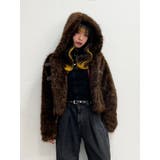 ブラウン | ベルトフードファージャケット | jouetie