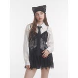 ブラック | フリルランジェリーレースミニワンピース | jouetie