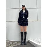 ベロアラインティアードミニスカート【セットアップ対応】 | jouetie | 詳細画像42 