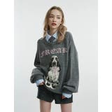 DOGジャガードルーズニット | jouetie | 詳細画像7 