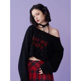 ブラック | ワンショルスタッズショートニット | jouetie