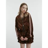 ブラウン | ベロアコンパクトラインZIPフーディ【セットアップ対応】 | jouetie