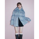 ブルー | ウエストマークミドルパッファーコート | jouetie