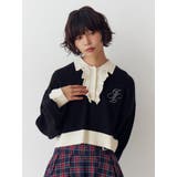 ブラック | フリルラガーニットトップス | jouetie