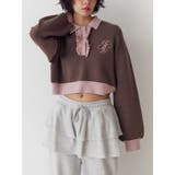 ブラウン | フリルラガーニットトップス | jouetie