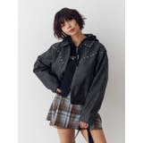 フェイクレザースタッズブルゾン | jouetie | 詳細画像4 