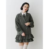 グレー | ヘムフリルトレンチミニワンピース | jouetie