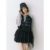 ブラック | ヘムフリルラグランワンピース | jouetie