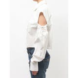 カットアウトバイカラークロップドシャツ | jouetie | 詳細画像4 