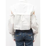 カットアウトバイカラークロップドシャツ | jouetie | 詳細画像5 