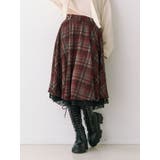 レッド | パターンベルトフレアスカート【セットアップ対応】 | jouetie