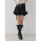 ブラック | アシメヘムベルテッドミニスカート | jouetie