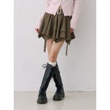 カーキ | アシメヘムベルテッドミニスカート | jouetie