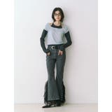 レースドッキングスタッズフレアデニム | jouetie | 詳細画像3 