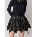 ブラック | アシメヘムデニムミニスカート | jouetie