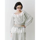 レースドッキングオフショルプルオーバー【セットアップ対応】 | jouetie | 詳細画像1 