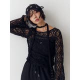 ブラック | カットアウトレーストップス | jouetie