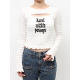 オフホワイト | カットアウトシャーリングトップス | jouetie