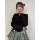 ブラック | オフショルギャザーカットソー | jouetie