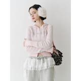 ピンク | ビジューロゴジップコンパクトフーディ | jouetie