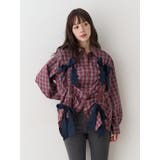 レッド | ギャザーリボンルーズシャツ | jouetie