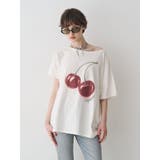チェリーワンショルルーズTシャツ | jouetie | 詳細画像1 