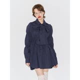 ネイビー | マムルークスリーブビッグリボンチュニックシャツ | jouetie