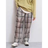 グレー | シアーチェックワイドパンツ | Ungrid