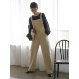 ベージュ | バイカラーステッチサロペット | Ungrid