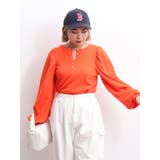 オレンジ | 【WEB限定】ショルダーデザインロングスリーブTee | Ungrid