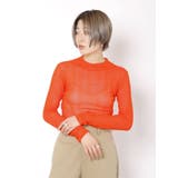 オレンジ | ハイネックシアーニット | Ungrid