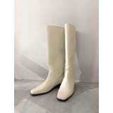 アイボリー | スクエアトゥロングブーツ | Ungrid
