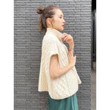 パッチワークケーブルニットベスト | Ungrid | 詳細画像3 