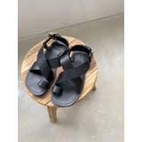 ブラック | クロスストラップフラットサンダル | Ungrid