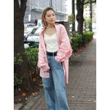 ピンク | ショルダーデザインビッグシャツ | Ungrid
