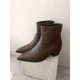 ブラウン | フェイクレザーポインテッドブーツ | Ungrid