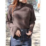 フレアスリーブフィットボーダーニット | Ungrid | 詳細画像4 