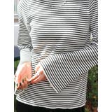 フレアスリーブフィットボーダーニット | Ungrid | 詳細画像9 